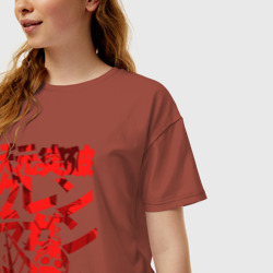 Женская футболка хлопок Oversize Гуррен-Лаганн, пронзающий небеса - фото 2
