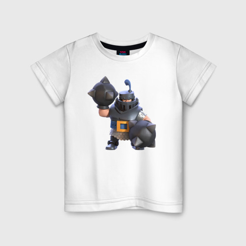 Детская футболка из хлопка с принтом Мега рыцарь, вид спереди №1