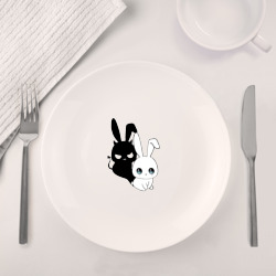Набор: тарелка + кружка Милый кролик - ангелочек или дьяволёнок? - фото 2