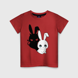 Детская футболка хлопок Милый кролик - ангелочек или дьяволёнок?