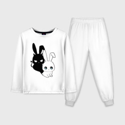 Детская пижама с лонгсливом хлопок Милый кролик - ангелочек или дьяволёнок?