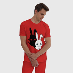 Мужская пижама хлопок Милый кролик - ангелочек или дьяволёнок? - фото 2