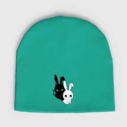 Женская шапка демисезонная Милый кролик - ангелочек или дьяволёнок?
