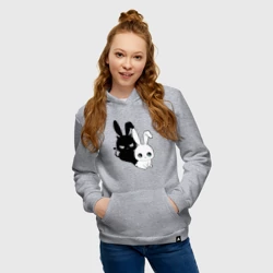 Женская толстовка хлопок Милый кролик - ангелочек или дьяволёнок? - фото 2