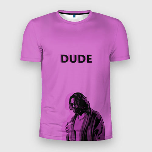 Мужская футболка 3D Slim с принтом Большой Лебовски | DUDE, вид спереди #2