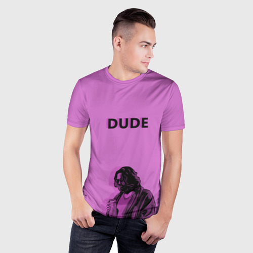 Мужская футболка 3D Slim с принтом Большой Лебовски | DUDE, фото на моделе #1