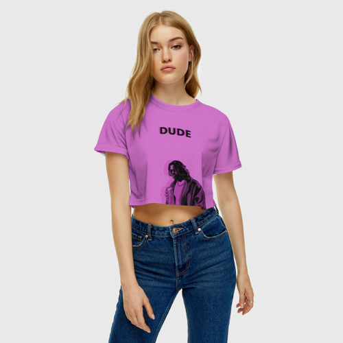 Женская футболка Crop-top 3D Большой Лебовски dude, цвет 3D печать - фото 3