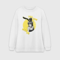 Женский свитшот oversize без начеса хлопок Маи девочка-зайка