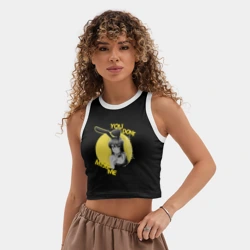 Женская укороченная майка-топ хлопок Маи девочка-зайка - фото 2