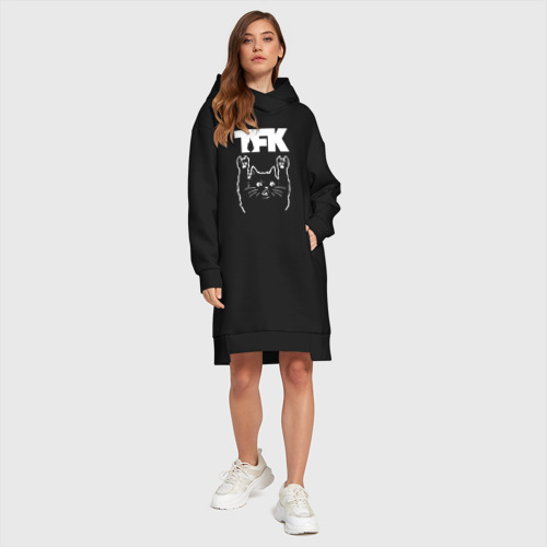 Платье-худи хлопок Thousand Foot Krutch Рок кот, цвет черный - фото 5