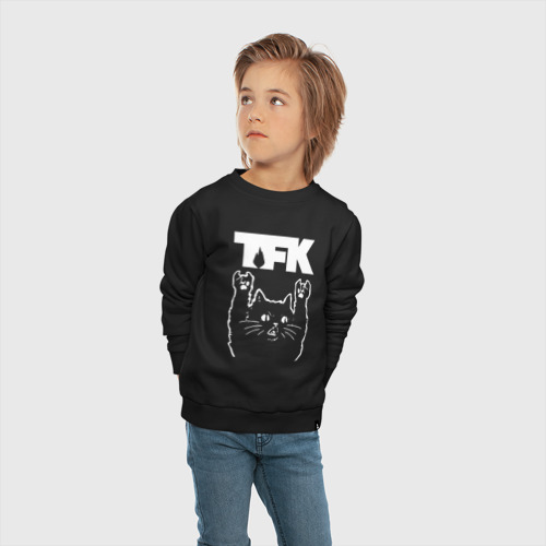 Детский свитшот хлопок Thousand Foot Krutch Рок кот, цвет черный - фото 5