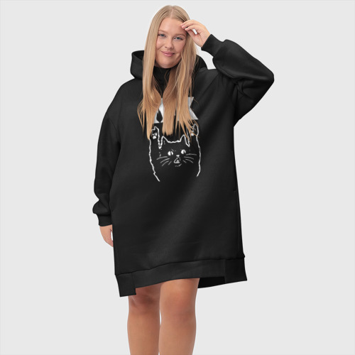 Платье-худи хлопок Thousand Foot Krutch Рок кот, цвет черный - фото 6