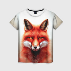 Женская футболка 3D Пламенный лис