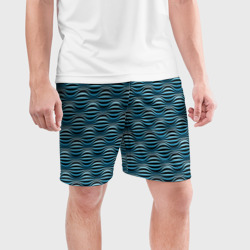 Мужские шорты спортивные Объёмные полосы - оптическая иллюзия - фото 2