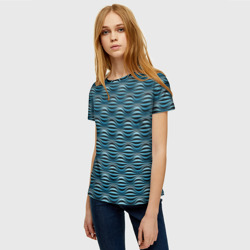Женская футболка 3D Объёмные полосы - оптическая иллюзия - фото 2