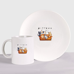 Soap opera kittens – Набор: тарелка + кружка с принтом купить