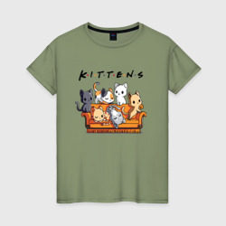 Soap opera kittens – Женская футболка хлопок с принтом купить со скидкой в -20%