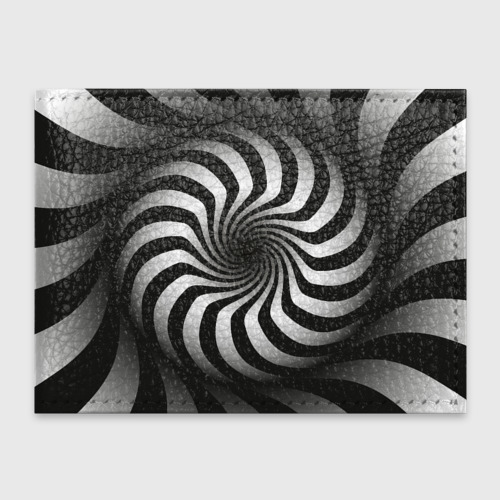 Обложка для студенческого билета Объёмная спираль - оптическая иллюзия, цвет черный