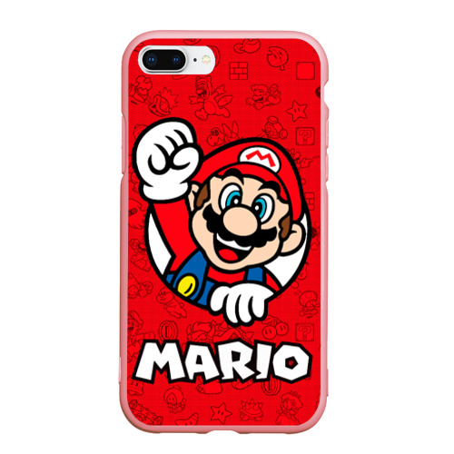 Чехол для iPhone 7Plus/8 Plus матовый Луиджи и Марио, цвет баблгам