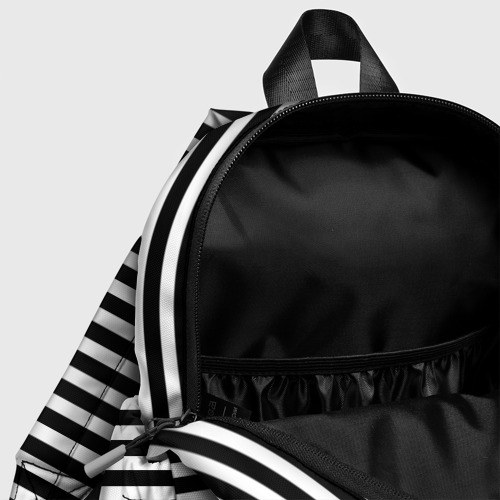 Детский рюкзак 3D с принтом Черно-белые полосы и рука, фото #4