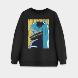 Женский свитшот oversize без начеса хлопок Киберпанк Ребекка