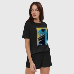 Женская пижама с шортиками хлопок Киберпанк Ребекка - фото 2