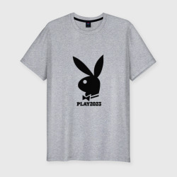 Мужская футболка хлопок Slim Черный кролик play2023