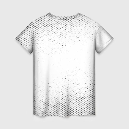 Женская футболка 3D с принтом Valencia с потертостями на светлом фоне, вид сзади #1