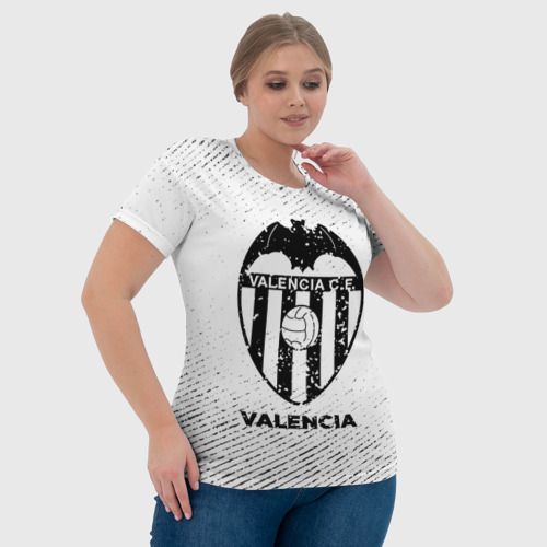 Женская футболка 3D с принтом Valencia с потертостями на светлом фоне, фото #4