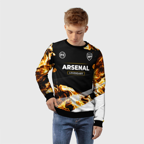 Детский свитшот 3D Arsenal legendary sport fire, цвет 3D печать - фото 3