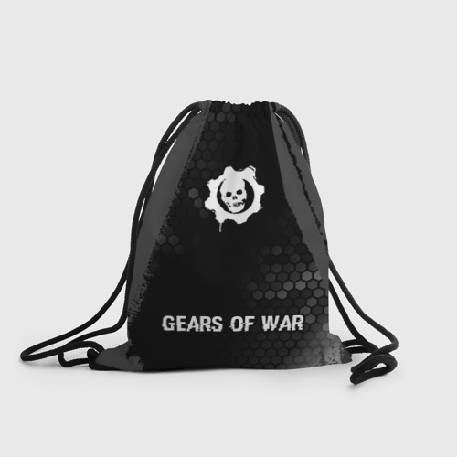 Рюкзак-мешок 3D Gears of War glitch на темном фоне: символ, надпись