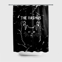 Штора 3D для ванной Группа The Rasmus и рок кот