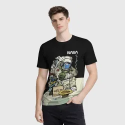 Мужская футболка 3D NASA - Help! Astronaut - Joke - фото 2