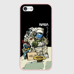 Чехол для iPhone 5/5S матовый NASA - Help! Astronaut - Joke