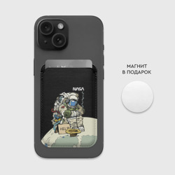 Картхолдер Magsafe магнитный NASA - Help! Astronaut - Joke - фото 2