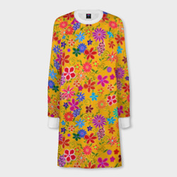 Нарисованные цветы - орнамент – Женское платье-свитшот 3D с принтом купить
