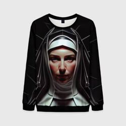 Мужской свитшот 3D Нейросеть: готическая монахиня