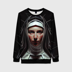 Женский свитшот 3D Нейросеть: готическая монахиня