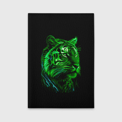 Обложка для автодокументов Нейросеть: неоновый зелёный тигр