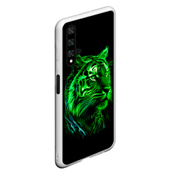 Чехол для Honor 20 Нейросеть: неоновый зелёный тигр - фото 2