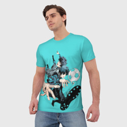 Мужская футболка 3D Синяя тюрьма блю лок - фото 2