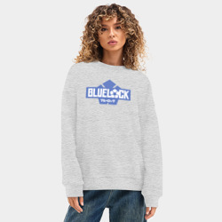 Женский свитшот oversize без начеса хлопок Logo Blue Lock - фото 2