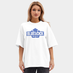 Женская футболка Oversize хлопок premium Logo Blue Lock - фото 2