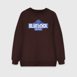 Женский свитшот oversize без начеса хлопок Logo Blue Lock