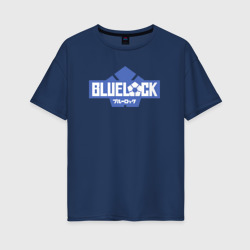 Женская футболка хлопок Oversize Logo Blue Lock