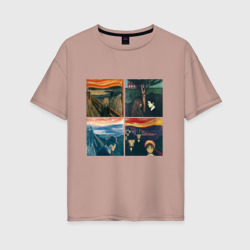  Edvard Munch – Женская футболка хлопок Oversize с принтом купить со скидкой в -16%