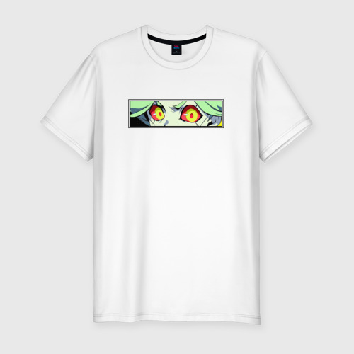 Мужская футболка хлопок Slim Ребекка из Киберпанка - Глаза, цвет белый