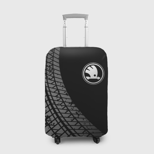 Чехол для чемодана 3D Skoda tire tracks, цвет 3D печать