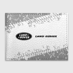 Обложка для студенческого билета Land Rover Speed на светлом фоне со следами шин: надпись и символ