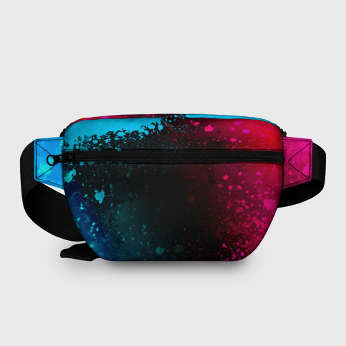 Поясная сумка 3D с принтом Bayern - neon gradient, вид сзади #1